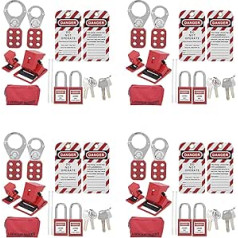 LYNNRICK 36 STÜCK Lockout-Tagout-Tags-Set – Lockout- mit verschiedenen Schlüsseln, Sicherheits-Vorhängeschlösser, Lockout-Station, Lock-Out-Tag-Out-Kit