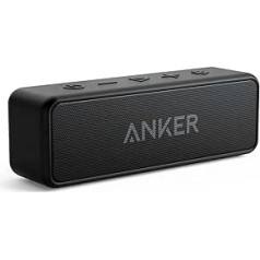 Anker SoundCore 2 Bluetooth skaļrunis, milzīgs bass ar dubulto basu draiveriem, 24h akumulators, uzlabota IPX7 ūdens aizsardzība, bezvadu skaļrunis (atjaunots)