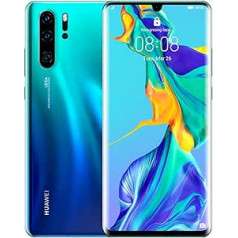 Huawei P30 Pro viena SIM karte VOG-L09 8 GB RAM + 128 GB (GSM, tikai bez CDMA) rūpnīcā atbloķēts 4G/LTE viedtālrunis — starptautiskā versija (Aurora)