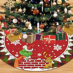 Christmas Tree Skirt, Round Christmas Tree Blanket, Christmas Tree Skirt, Soft and Lint-Free Christmas Tree Blanket Plush for Christmas Decorations (122 cm)