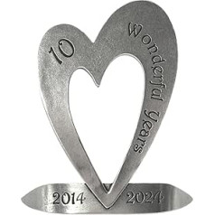 English Pewter Company ANN100 personalizēta 10. kāzu gadadiena sirds formas piemiņas dāvana