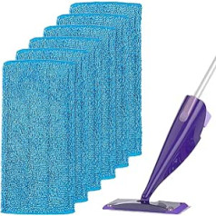 ANTOBLE Reusable Mop Head Pads for Swiffer WetJet - Mop Cushion for All-in-1 Wiper for Almost Any Floor, 6 Pieces