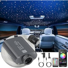 SUNKENET Sternenhimmel Auto Glasfaser Licht für Auto/Decke, 16W RGBW 550pcs*0.75mm*4m Bluetooth APP/Remote/Music, LED Fiber Optic Star Deckenleuchten Kit