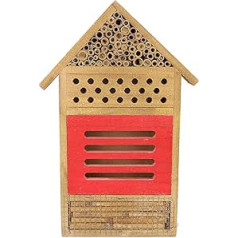 ANCLLO Insect House Natural Wood Bee Hotel Butterfly Habitat for Gardens Ladybird Butterfly Leaf Cutter and Many Other Beneficial Insects