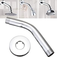 Shower Arm Extension 6 Inch Stainless Steel Construction Shower Heads Extension Pipe Arms Wall Mounted Fixed Bathroom Shower Head Will Not Rust (Chrome)