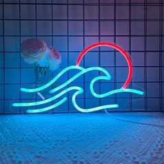 Anywin Waves Neon Signs for Wall Decoration, Dimmable Sunrise Sunset Neon Lamp LED Lights for Living Room, Bedroom, Gaming Room, Cool Gifts for Friends, Children, Adults
