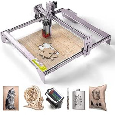 40 W A5 Pro Laser Engraving Machine, Laser Engraver, Compressed Spot CNC Wood Cutter Carving DIY Engraver High Precision Cut for Wood Metal 455±5 nm, Working Area 410 mm x 400 mm