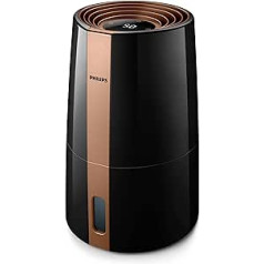 Philips 3000 Series HU3918/10 gaisa mitrinātājs, līdz 45 m², higiēniskā nanoCloud tehnoloģija, kluss nakts režīms, automātiskais režīms, 3 litru ūdens tvertne, melns