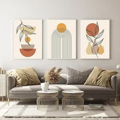 WADBTP Bohemian Style Poster Set, Modern Bedroom Living Room Background Wall Decoration Poster, Plants Abstract Home Decoration Painting, Frameless (Style 2.50 x 70 cm x 3)