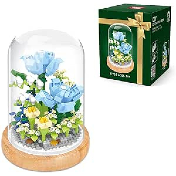 Fiotha Flower Building Blocks Set, Bouquet Set for Adults, Plants Flowers Friends Building Toy, with Protective Cover, Home and Room Decoration, Botanical Collection, Not Compatible with Other Brands