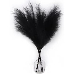 Artificial Pampas Grass, Large (100 cm, Pack of 5), Black Pampas Grass Decoration, High Faux Reed Feathers, Fluffy Pampas Grass for Wedding Party, Vase Filling, Boho