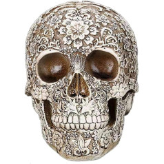 XUDREZ Skull Ornament Resin Decorative Skull Head Sculpture Halloween Party Home Office Decoration (# Skull A)