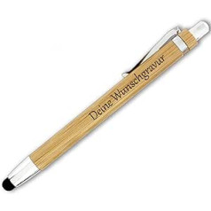 Personalizēta lodīšu pildspalva ar gravējumu — bambusa pieskāriens — jūsu vēlamais teksts uz koka lodīšu pildspalvas