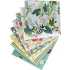 Baumwollstoff Meterware Stoffpaket 50 x 50 cm,8 Stück Stoffe zum Nähen Patchwork Stoff Paket, Blumen Muster Gedruckt Craft Stoffe, Quadrate Baumwollstoff Meterware Patchwork für das Nähen DIY Handwerk