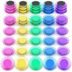 Bunte Kühlschrankmagnete, kleine runde Whiteboard-Magnete, dekorative Magnete, Mini-Magnete, kleine lustige Magnete für Whiteboard, Kühlschrank, Spind, Küche, Geschenk (3 cm) (45 Stück gemischt mit 5