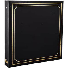 ARPAN Großes Einsteckalbum für 500 Fotos, 15,2 x 10,2 cm, mit goldfarbenem Stempel, gepolsterter Einband, Schwarz, 34 x 4 x 33 cm, AL-9174