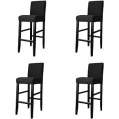 Bar Stool Covers, Pack of 4, Stretch Removable Dining Room Chair Covers, Bar Stool Cover, Washable Chair Protective Cover for Dining Room, Kitchen (4 Pieces, Black)
