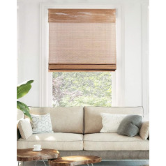 CHICOLOGY Venetian Blinds Bamboo Roman Blind Patio Blinds and Shades Window Shade 68cm W x 162cm H Acorn