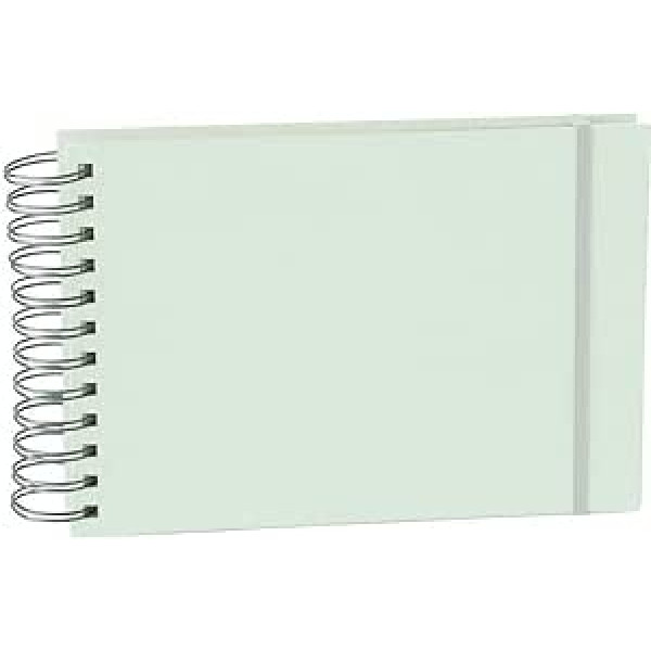 Semikolon 361768 Spiral Album Mini Mucho – 25 x 16 cm – Photo Album, 90 Pages Cream White, Photo Book, Moss Pastel Green