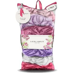 Laura Ashley Lufah Shower Poufs pīlingi attīroši ķermeņa skruberi dušai mazgājamā maisiņā ar rāvējslēdzēju, iepakojumā 6, sarkans