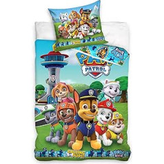 Paw Patrol gultas veļa segas pārvalks 135 x 200 cm 80 x 80 cm kokvilna · Bērnu gultas veļa meitenēm un zēniem · 2 gab. · 1 spilvendrāna 80 x 80 cm + 1 segas pārvalks 135 x 200 cm