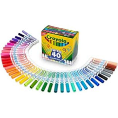 Crayola Ultra-Reinigungsmarker, waschbar, breite Linie, 40 classic Farben, ungiftig, Kunstwerkzeuge für Kinder und Kleinkinder, Große Auswahl and kräftigen Farben, ideāls für Klassenzimmer