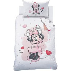 CTI Minnie Mouse flaneļa gultas veļa rozā krāsā ☆ Disney Minnie ar tauriņu - 1 spilvendrāna 40 x 60 cm + 1 segas pārvalks 100 x 135 cm