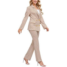 Business Outfit Damen - Langarm Festlich Elegant 2 Teiler Anzug Blazer Anzughose Business Zweiteiler Große Größen Hosenanzug Business Outfit Taillierter 2 Teilig Set Hosenanzüge Buisnesskleidung