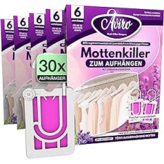 Aviro Wardrobe Moth Repellent - 30 Cassettes for Hanging Clothes Moths, Highly Effective and Easy to Use Moth Repellent for Your Clothes in Fight Against Moths, Pack of 5