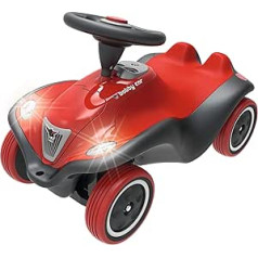 BIG-Bobby-Car Next - Deluxe Variant, Children's Vehicle with LED-Front Headlights, Whisper Tyre and Soft Seat, Holds up to 50 kg, Non-Sliding Vehicle for Children from 1 Year, Red.