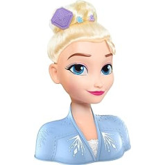 Vienkārši spēlējiet Disney Frozen 2 Elsa the Snow Queen luksusa friziera galviņa 20 cm ar 14 piederumiem stila izklaidei, no 3 gadiem