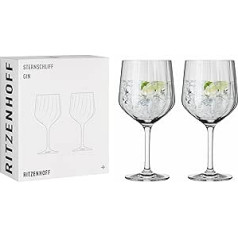 RITZENHOFF Star Series No. 2 3761001 Gin Glass 700 ml Komplekts pa 2 ar reljefu līniju, caurspīdīgs