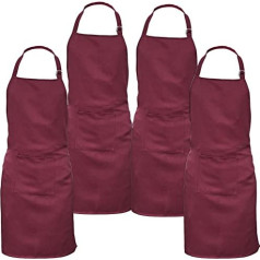 Qool24 Cooking Apron Set of 2 / 4 / 6 / 8 / 10 Long Apron Bib Apron Gastro Waiters Restaurant Kitchen Apron