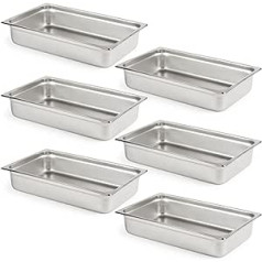 CURTA Pack of 6 Anti-Jam Hotel Pans Pilna izmēra 4