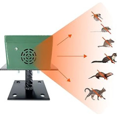 Antykuna ultraskaņas dzīvnieku atbaidītājs cauniem, žurkām, pelēm, viegli uzstādāms grauzēju atbaidītājs, augstas frekvences ierīce, darbības rādiuss līdz 320 m2, mājas aizsardzība, garāža un stāvvieta, zaļš
