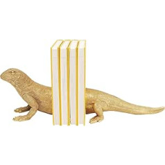 Kare Design Bookends Lizard (2 komplekts) Zelta mākslīgais akmens, roku darbs, neslīdošs apakšdaļa 16,2 x 45 x 20 cm