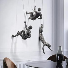 Pevfeciy Wall Decoration Modern Sculpture Wall Decoration for Living Room Large Climbing Figure Climbers Wall Sculptures, Wall Decoration Men Ornaments, Resin