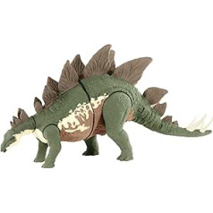 Jurassic World GWD62 Mega Destroyer Stegozaura nometnes krīta dinozauru figūra ar kustīgām locītavām, dinozauru rotaļlieta no 4 gadiem