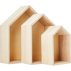 Artemio Set mit 3 Regalen Haus zum Dekorieren, Holz, Beige, 30 x 10 x 34,5 cm 14001999