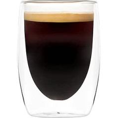 YEM 6 x 350 ml dubultsienu termiskās glāzes Latte Macchiato, kokteiļiem, desertiem, tējas glāžu komplekts, dubultsienu glāzes, pamata