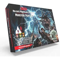 Armijas gleznotāja Dungeons un Dragons Nolzur brīnišķīgais pigmenta monstru krāsu komplekts, 36 akrila krāsas, 1 miniatūra gleznošanai, lomu spēle un galda kara spēles miniatūru modeļu gleznošana