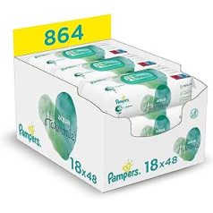 Harmonie Aqua 864 bērnu salvetes — hipoalerģiskas un bez smaržas — 18 x 48 salvetes