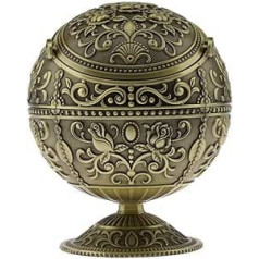 Kepfire European Metal ar vāku Pelnu trauks Modes daudzfunkcionāls vintage mājsaimniecības guļamistaba biroja viesnīca Art Craft Globe pelnu trauks — bronzas roze