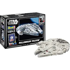 Revell Model Kit I dāvanu komplekts Millenium Falcon I Detalizēts Zvaigžņu karu būvniecības komplekts I 52 dab. I Mērogs 1:72 I bērniem un pieaugušajiem no 10 gadiem