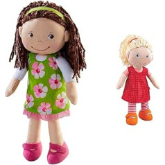 HABA 303666 Coco & 302108 Doll Annelie, Rag Doll with Clothes and Hair, 30 cm, Toy from 18 Months