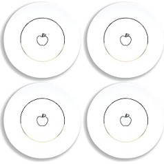 Disney Snow White Apple 4-Piece Porcelain 7 Inch Plate Set