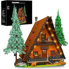 barweer Clamping Blocks Meža māju celtniecības bloku komplekts, koka māja, koka māju arhitektūra, idejas mājas Mājas moduļu ēkas, Ziemassvētku dāvana pieaugušajiem, savietojams ar Lego, veidne 16053 (3398)