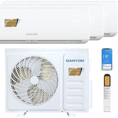 Danyon Multisplit gaisa kondicionieris Split TRIO - 27000 BTU - 7,9 kW, ļoti klusa, viedā māja, invertora gaisa kondicionieris ar sildīšanas funkciju, dalīta ierīce, kas iepriekš piepildīta ar R32 aukstumnesēju, taimeris, ar 3