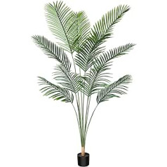 CROSOFMI Artificial Plant Palm Trees 170 cm Plastic Artificial Plant Large Areca Palm Tree in Pot Living Room Balcony Bedroom Green Decoration (1 Pack)