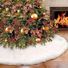 Anpter Christmas Tree Skirt Christmas Tree Skirt White Plush Christmas Tree Blanket Round Christmas Tree Stand Carpet Christmas Decoration Christmas Tree Skirt for Christmas Holiday